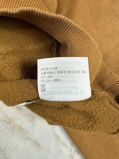 Carhartt WIP ロゴ刺繍 プルオーバーパーカー Lサイズ ブラウン 裏起毛 カーハート フーディ