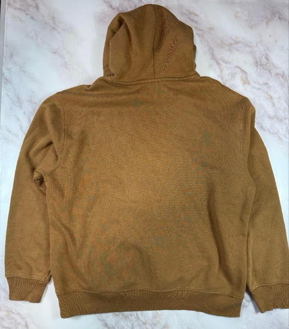 Carhartt WIP ロゴ刺繍 プルオーバーパーカー Lサイズ ブラウン 裏起毛 カーハート フーディ